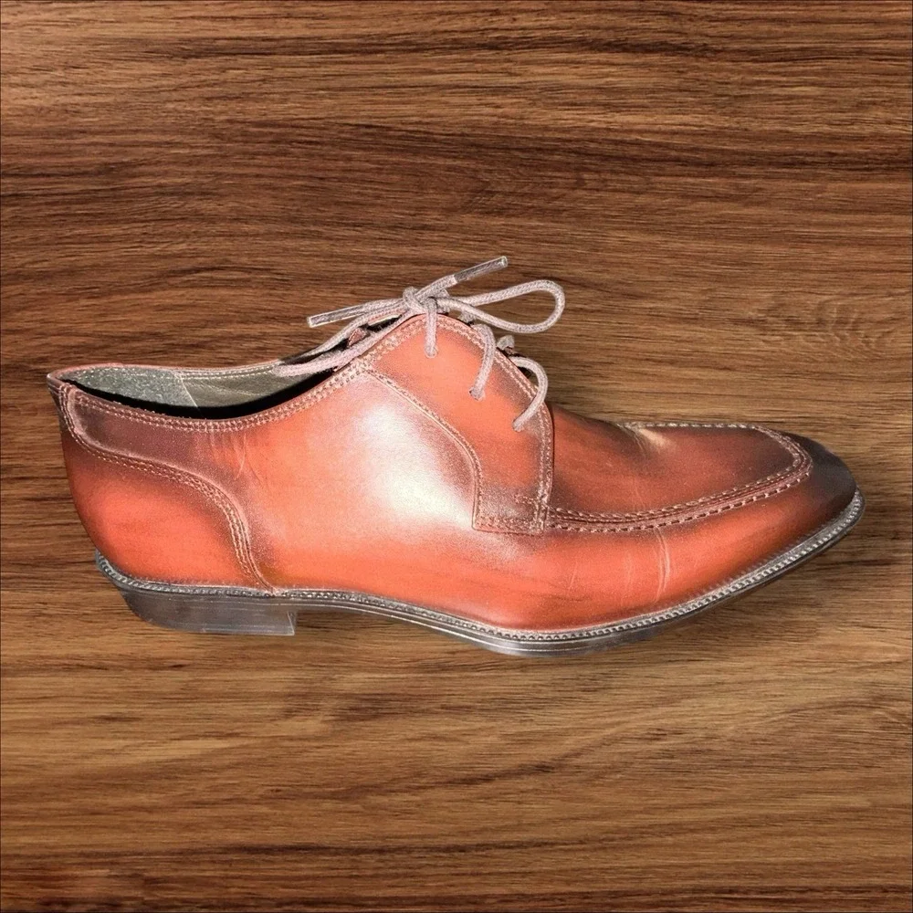 Belvedere Newcastle‎ Leather Oxford Dress Shoes Brown Men's Size 9D Made Brazil